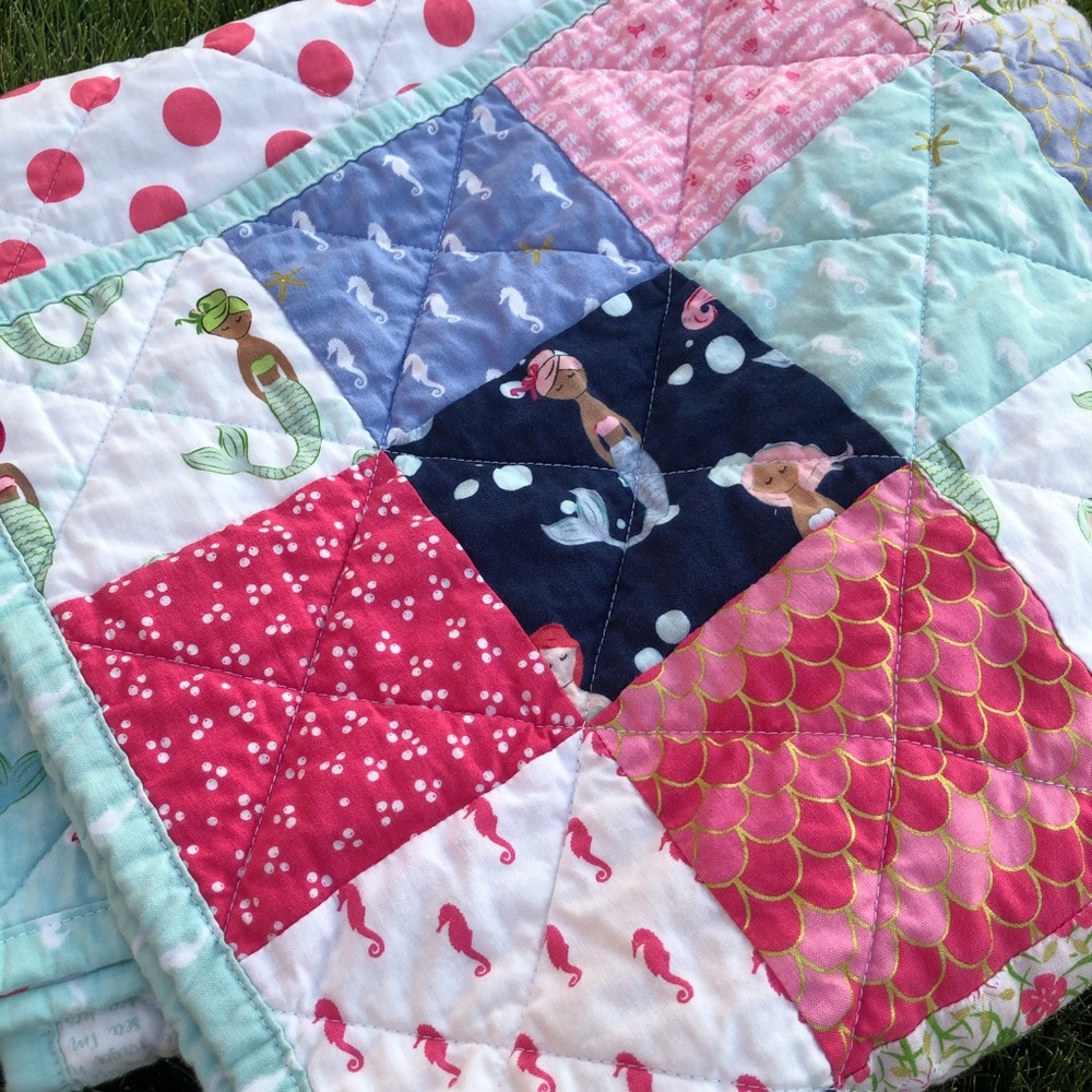 Brand new Let’s Be Mermaids handmade quilt